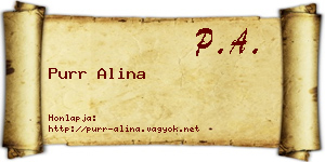 Purr Alina névjegykártya